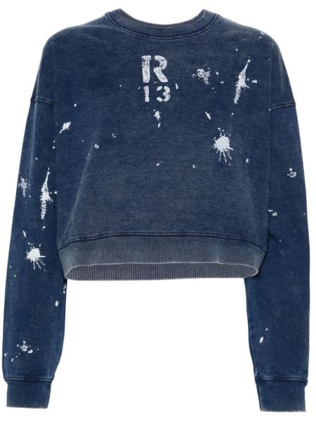 Raštuotas džemperis R13 mėlyna