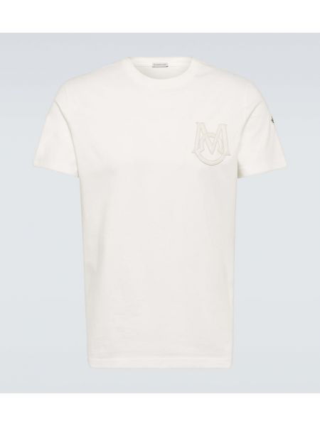 Camiseta de algodón de tela jersey Moncler blanco