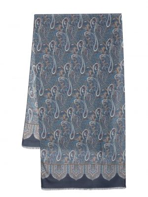 Žakárový šál so strapcami s paisley vzorom Altea modrá