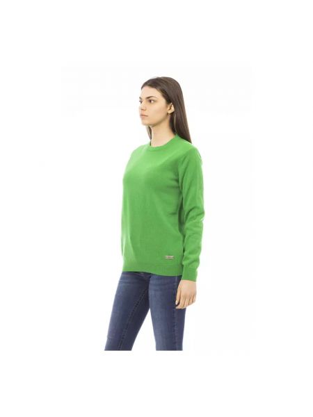 Jersey de lana de tela jersey de cuello redondo Baldinini verde