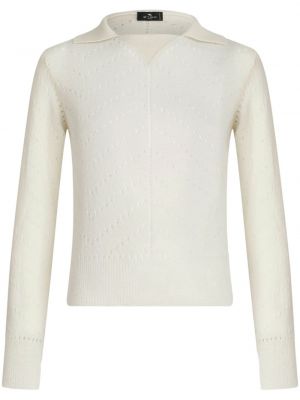 Вълнен пуловер Etro бяло
