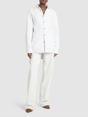 Oversized βαμβακερό πουκάμισο Etro λευκό