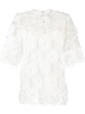 Bluza s cvetličnim vzorcem Elie Saab bela