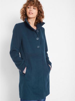 Viskózová bunda so stojačikom z polyesteru Bonprix - tmavo modrá