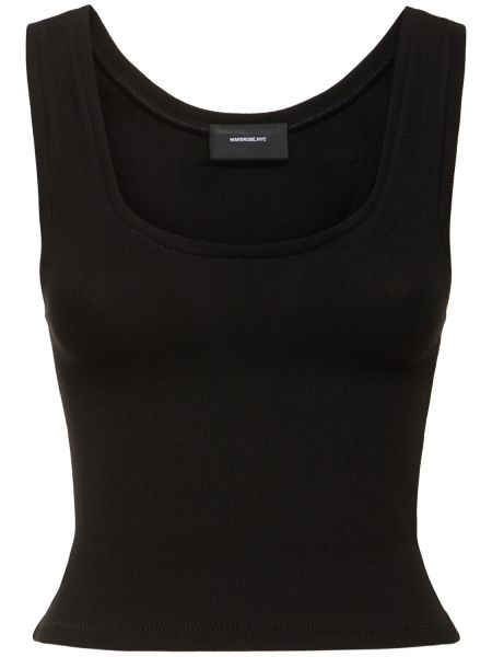 Crop top i bomull i jersey Wardrobe.nyc svart