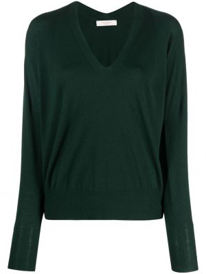 Пуловер с v-образно деколте Zanone зелено