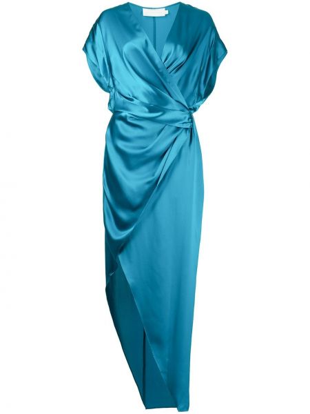Vestido de cóctel de seda Michelle Mason azul