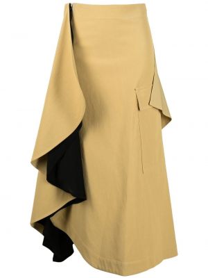 Drapovaný asymetrická midi sukňa Colville béžová