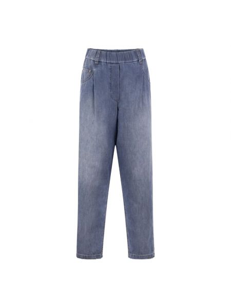 Spodnie slim fit Brunello Cucinelli niebieskie