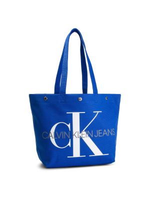 Nakupovalna torba Calvin Klein Jeans modra