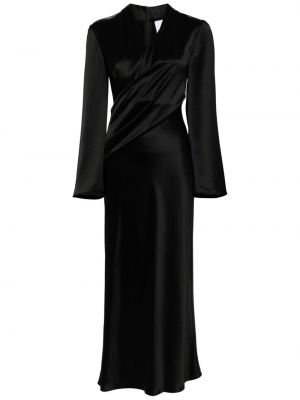 Сатенена коктейлна рокля Acler черно