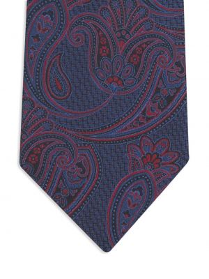 Cravate en soie à imprimé à imprimé paisley Etro bleu