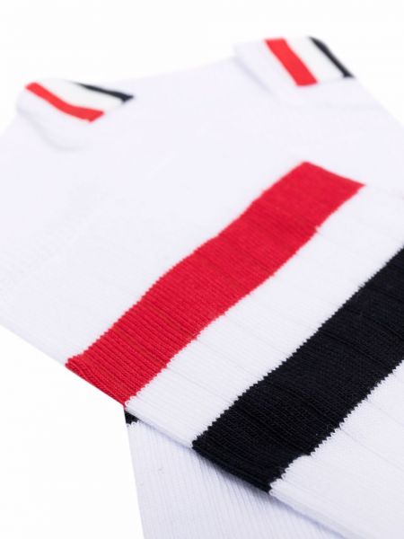 Calcetines de algodón a rayas Thom Browne blanco