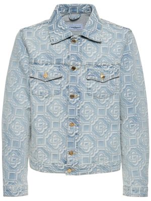 Žakárová bavlnená džínsová bunda Casablanca