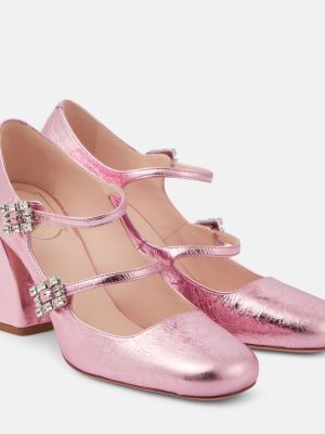 Pantofi cu toc din piele Roger Vivier roz