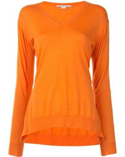 Jersey con escote v de tela jersey oversized Stella Mccartney naranja