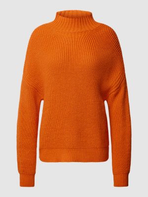 Dzianinowy sweter ze stójką Jake*s Casual pomarańczowy