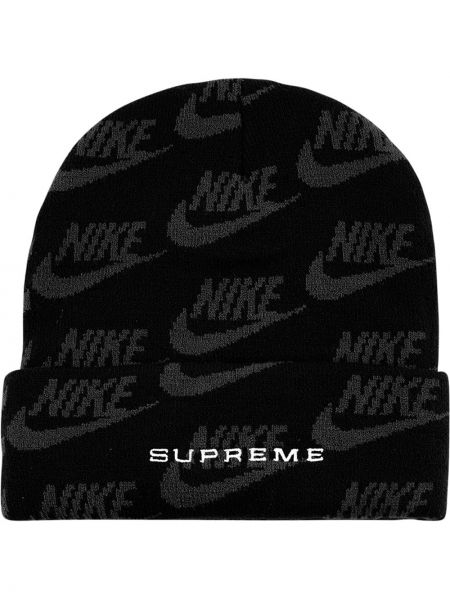 Gorro de tejido jacquard Supreme negro