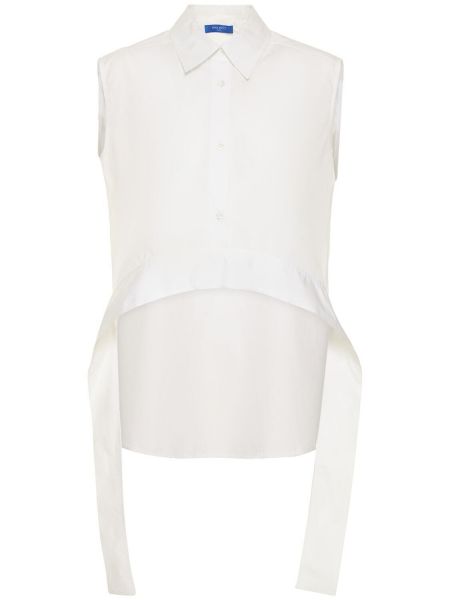 Bavlněná košile bez rukávů Nina Ricci bílá