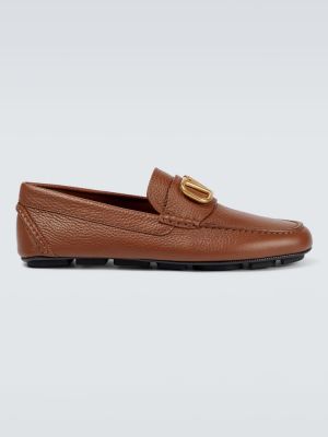 Pantofi loafer din piele Valentino Garavani maro