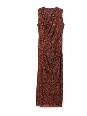 Testhezálló hosszú ruha Desigual barna