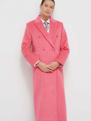Gyapjú kabát United Colors Of Benetton rózsaszín