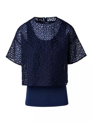 Блуза St. Gallen с цветочной вышивкой Akris, темно-синий
