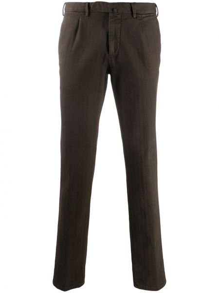 Pantalones rectos slim fit Dell'oglio marrón
