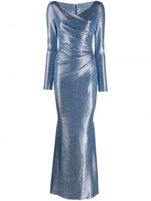 Прилепнала вечерна рокля Talbot Runhof синьо