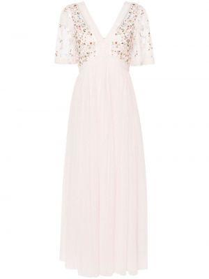 Φλοράλ φόρεμα από τούλι Needle & Thread ροζ