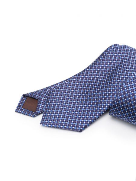 Jedwabny krawat żakardowy Canali niebieski