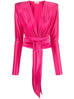 Bluse mit v-ausschnitt Alexandre Vauthier pink