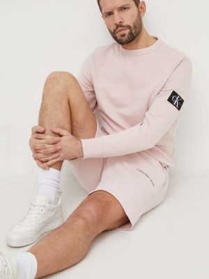 Bluza bawełniana Calvin Klein Jeans różowa