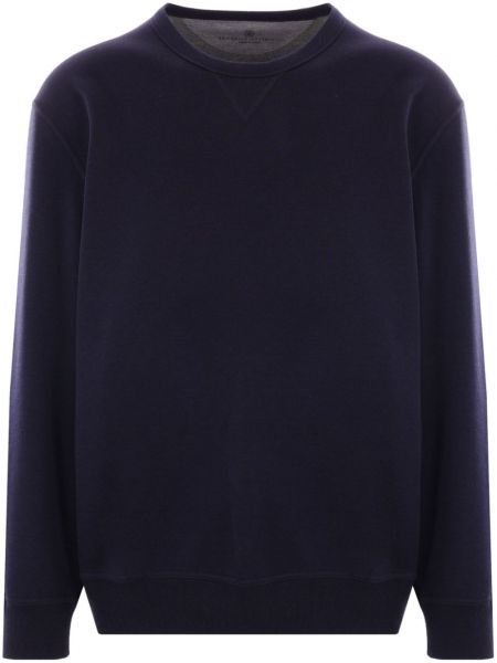 Rund hals trøje sweatshirt med rund hals Brunello Cucinelli blå