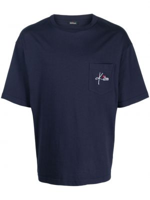 T-shirt mit stickerei aus baumwoll Kiton blau