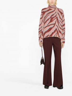 Jacquard pullover mit zebra-muster Forte_forte pink