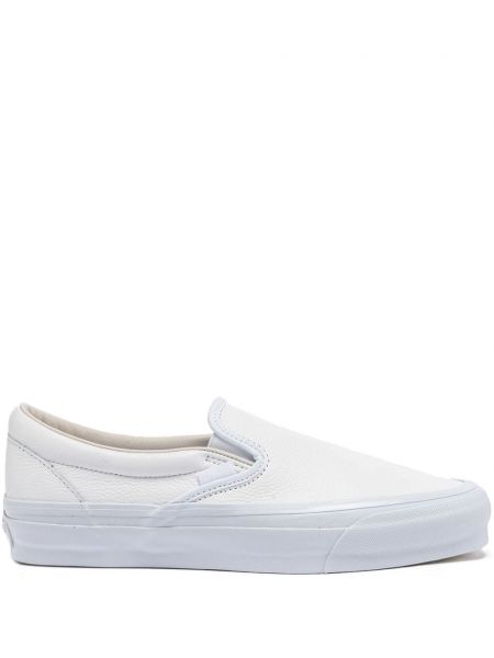 Klassikalised slip-on nahast tennised Vans valge