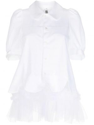 Bluză din bumbac din tul Noir Kei Ninomiya alb