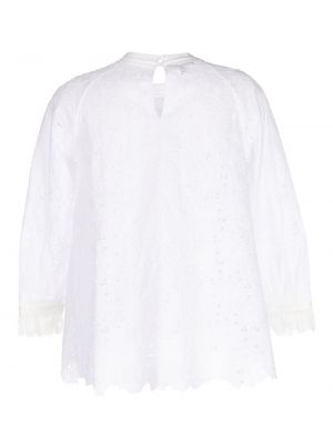 Bluzka bawełniana koronkowa Shiatzy Chen biała