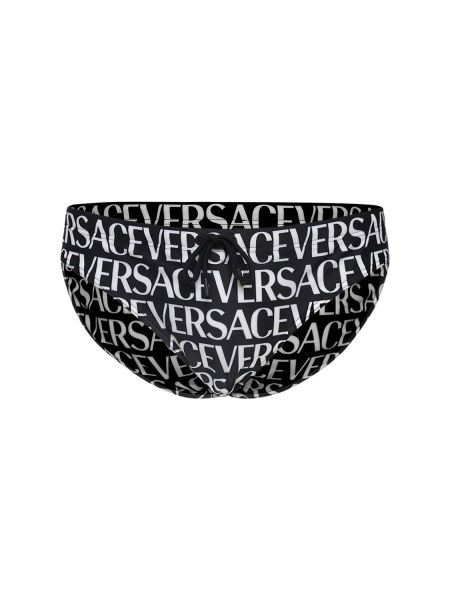 Bañador slip con estampado Versace negro