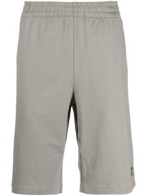 Pantaloncini di cotone con stampa Ea7 Emporio Armani grigio