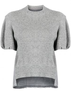 Vlnené tričko Sacai sivá