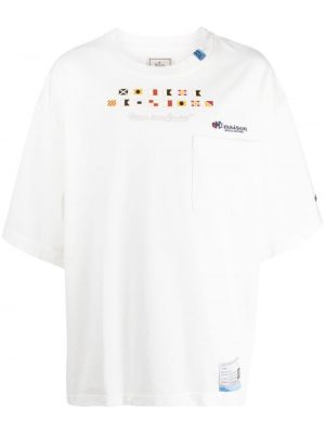 Βαμβακερή μπλούζα με κέντημα Maison Mihara Yasuhiro λευκό