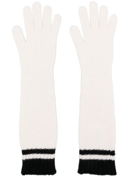Vunene rukavice od kašmira Alberta Ferretti bijela