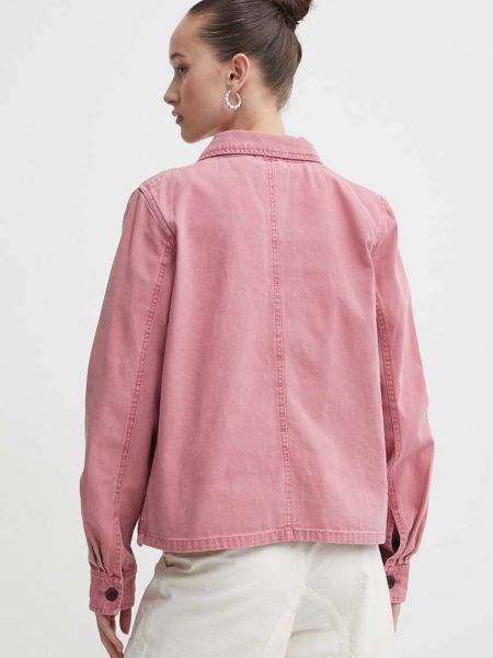 Pamut kabát Superdry rózsaszín