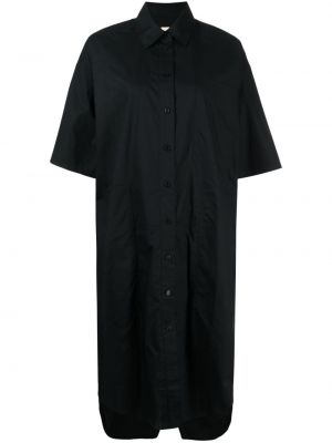 Bavlnené šaty s vysokým pásom Lee Mathews čierna