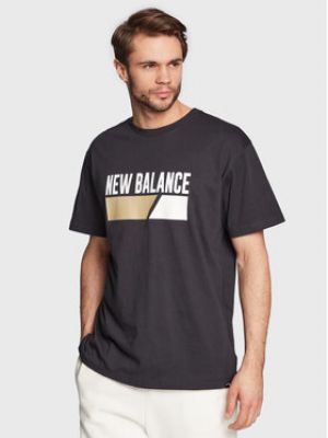 Tričko relaxed fit New Balance černé