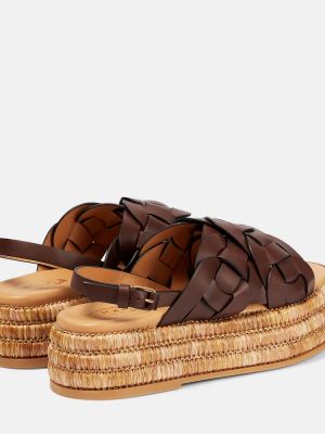 Sandale din piele cu platformă Tod's maro