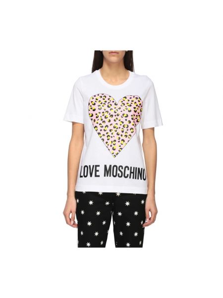 Herzmuster t-shirt mit print Love Moschino weiß