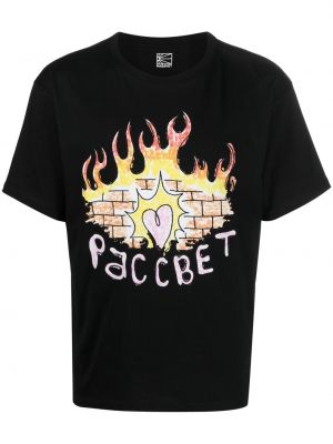 Тениска с принт Paccbet черно